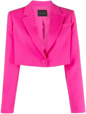 THE ANDAMANE blazer crop à simple boutonnage - Rose