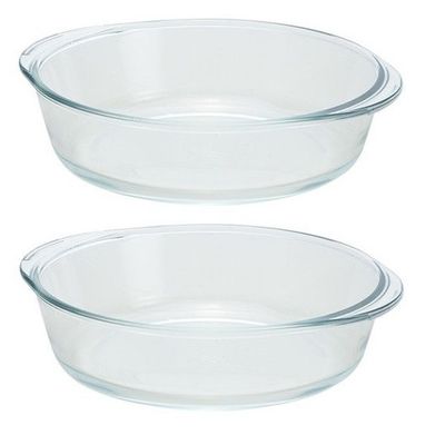 2x Ovenschalen rond glas 1,5 liter 2x Ovenschalen rond glas 1,5 liter