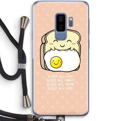 Sleep All Day: Samsung Galaxy S9 Plus Transparant Hoesje met koord