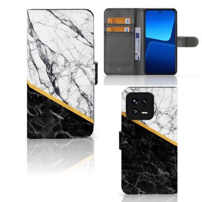 Xiaomi 13 | Bookcase | Marmer Wit Zwart - Origineel Cadeau Man