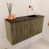 Toiletmeubel Mondiaz Joya | 80 cm | Meubelkleur Dusk | Faye wastafel Urban Rechts | Zonder kraangat(en)