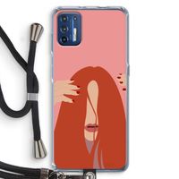 Woke up like this: Motorola Moto G9 Plus Transparant Hoesje met koord