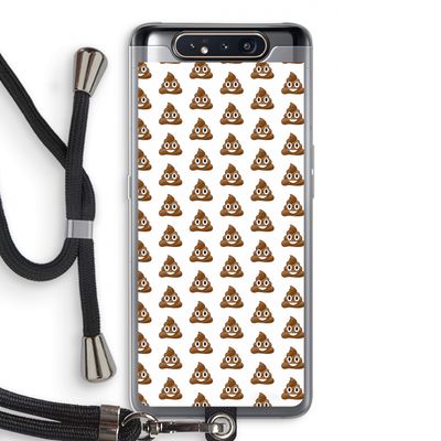 Poop emoji: Samsung Galaxy A80 Transparant Hoesje met koord