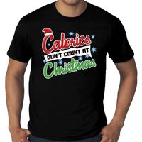 Grote maten foute Kerst shirt christmas calories zwart heren - thumbnail