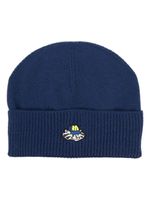 MSGM bonnet en maille à patch logo - Bleu