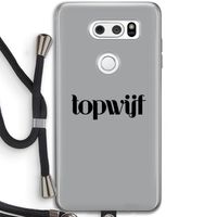 Topwijf Grijs Zwart: LG V30 Transparant Hoesje met koord Topwijf Grijs Zwart: LG V30 Transparant Hoesje met koord