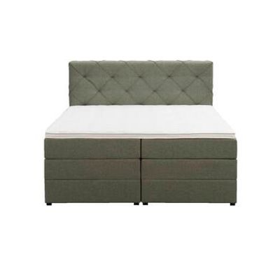 Boxspring met opbergruimte Liv geruit - groen - 160x200 cm - Leen Bakker