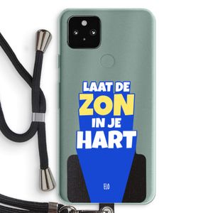 Laat de zon in je hart: Pixel 5a 5G Transparant Hoesje met koord