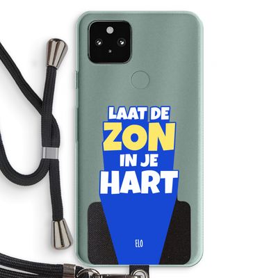 Laat de zon in je hart: Pixel 5a 5G Transparant Hoesje met koord