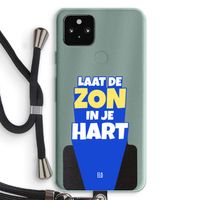 Laat de zon in je hart: Pixel 5a 5G Transparant Hoesje met koord