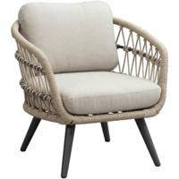Leen Bakker - Loungestoel Dakota - Zand - 72,5x74x79 Cm - Metaal - Beige