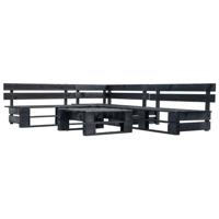 4-delige Loungeset pallet hout zwart