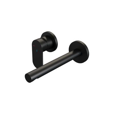 Inbouw Wastafelmengkraan Brauer Black Edition Coldstart Rechte Uitloop Platte Hendel Links Mat Zwart Met Rozetten