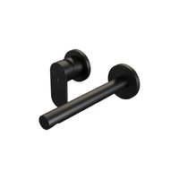 Inbouw Wastafelmengkraan Brauer Black Edition Coldstart Rechte Uitloop Platte Hendel Links Mat Zwart Met Rozetten