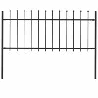 VidaXL Tuinhek met speerpunt staal 181x80 cm zwart
