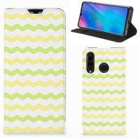 Huawei P30 Lite New Edition Hoesje met Magneet Waves Yellow - thumbnail