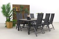 Hartman Roma/Kings tuinset antraciet - 220x100 cm.
