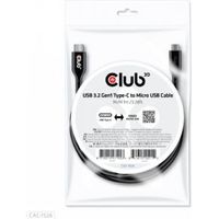 CLUB3D CAC-1526 USB-kabel 1 m USB 3.2 Gen 1 (3.1 Gen 1) USB C Micro-USB B Zwart