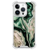 iPhone 14 Pro siliconen shockproof hoesje - Green waves
