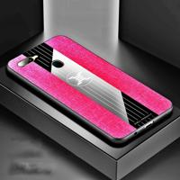 Voor OPPO A7 XINLI stiksels doek Textue schokbestendig TPU beschermhoes (rood)
