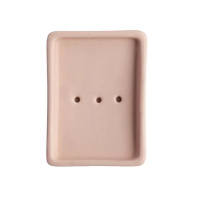 Day 1 Handgemaakt Keramieken Zeepbakje Oudroze met Gaatjes Day 1 Handgemaakt Keramieken Zeepbakje Oudroze met Gaatjes