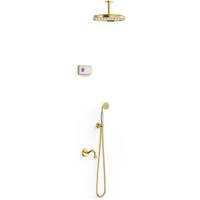 Regendouche set electronisch Tres Shower Technology Classic | Inbouw | Thermostaatkraan | 3-weg | Vintage | 24k Goud glans