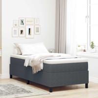 Boxspringbed met Matras in Donkergrijs - 100 x 200 cm, Corduroy Stof