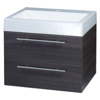 Differnz Force badkamermeubel 58cm 1 kraangat grijs eiken - thumbnail