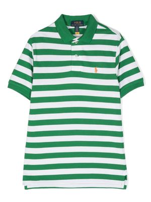 Ralph Lauren Kids polo rayé à logo brodé - Vert