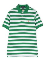 POLO RALPH LAUREN KIDS polo rayé à logo brodé - Vert