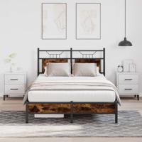 Bedframe zonder matras hout gerookt eikenkleurig 120x190 cm