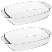 2x Glazen ovenschalen 27 x 17 cm