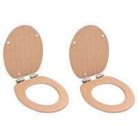 Toiletbrillen 2 st met soft-close deksels MDF bamboeontwerp
