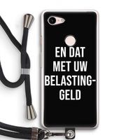 Belastinggeld - Zwart: Pixel 3 Transparant Hoesje met koord