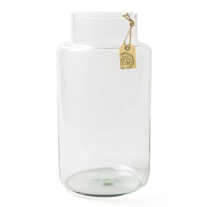 Transparante melkbus vaas/vazen van eco glas 19 x 35 cm   -