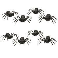 8x Plastic nep spinnen 10 cm Halloween decoratie - thumbnail