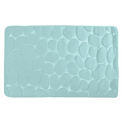Badkamerkleedje/badmat tapijt - kiezel motief - vloermat - mintgroen - 50 x 80 cm - laagpolig