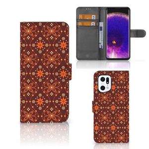 OPPO Find X5 Pro Telefoon Hoesje Batik Brown