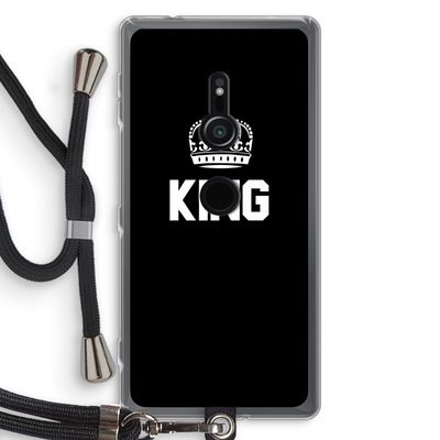 King zwart: Sony Xperia XZ2 Transparant Hoesje met koord