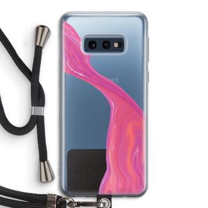 Paarse stroom: Samsung Galaxy S10e Transparant Hoesje met koord