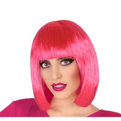 Atosa Verkleed pruik - dames Bobby Jean - roze - half lang haar - boblijn/seventies/eighties Atosa Verkleed pruik - dames Bobby Jean - roze - half lang haar - boblijn/seventies/eighties