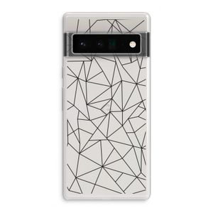 Geometrische lijnen zwart: Google Pixel 6 Pro Transparant Hoesje