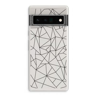 Geometrische lijnen zwart: Google Pixel 6 Pro Transparant Hoesje