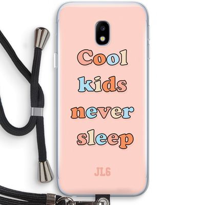 Cool Kids Never Sleep: Samsung Galaxy J3 (2017) Transparant Hoesje met koord