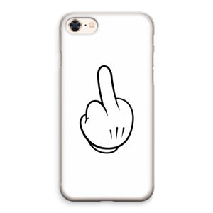 Middle finger white: iPhone 8 Transparant Hoesje