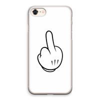 Middle finger white: iPhone 8 Transparant Hoesje