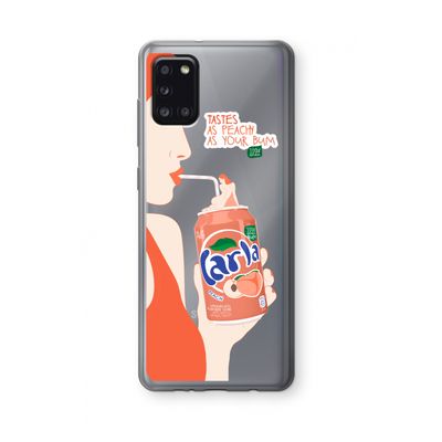 Peach please!: Samsung Galaxy A31 Transparant Hoesje