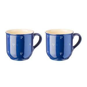 Bekers, blauw driepuntsmotief, set van 2 Maat: 400 ml