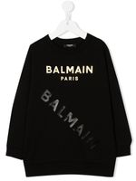 Balmain Kids sweat en coton à logo imprimé - Noir - thumbnail