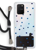Blauwe stippen: Samsung Galaxy S10 Lite Transparant Hoesje met koord Blauwe stippen: Samsung Galaxy S10 Lite Transparant Hoesje met koord